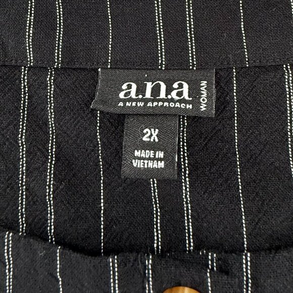 NEW! a.n.a A New Approach Button Top Black Stripe Belt Tie 2X $47 100% Cotton - Picture 4 of 11